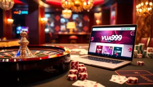 Players enjoying the online game vua99 at an elegant casino table with vibrant visuals.
