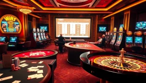 Experience the excitement of SHBET with players engaging at a luxurious casino table.