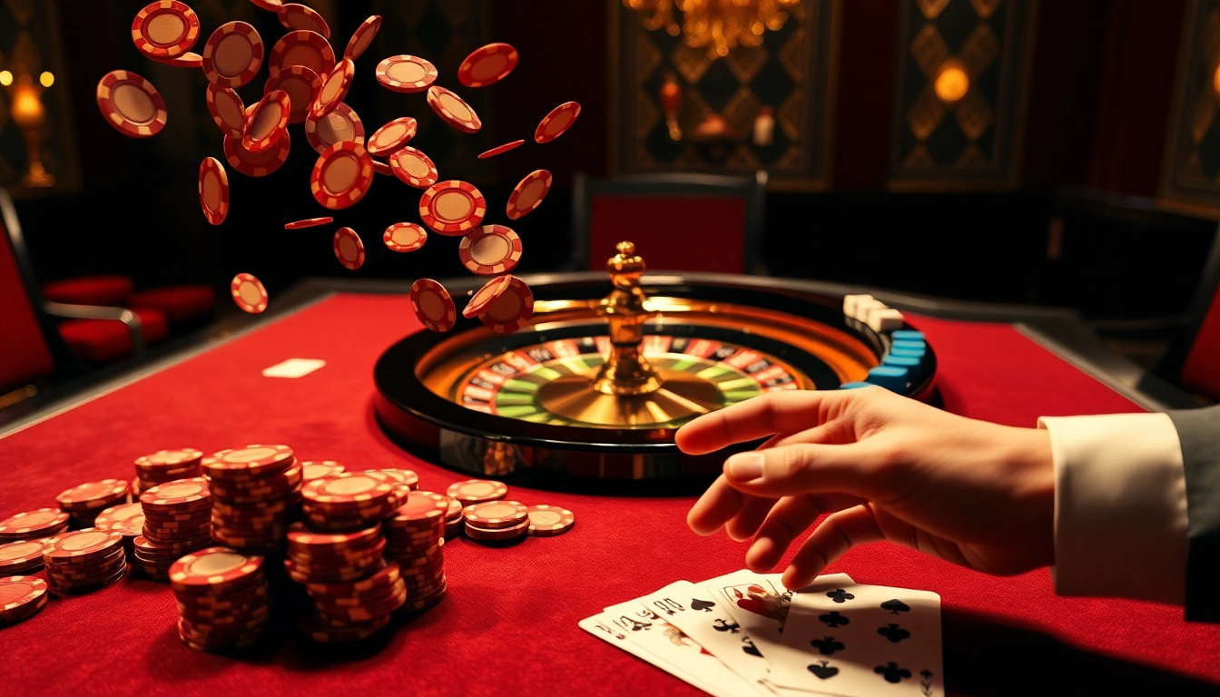 Engage with vibrant poker action at https://s8ok.com/ casino, featuring chips and cards in an elegant setting.