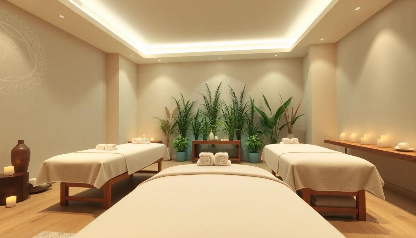 Relaxing and luxurious 출장마사지 spa scene with calming ambiance.