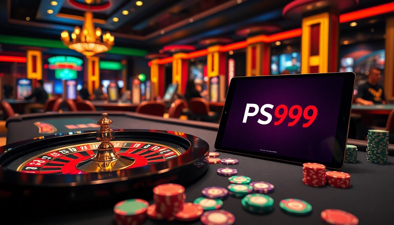 Experience thrilling gameplay at PS99 with dynamic casino tables and vibrant roulette wheels.