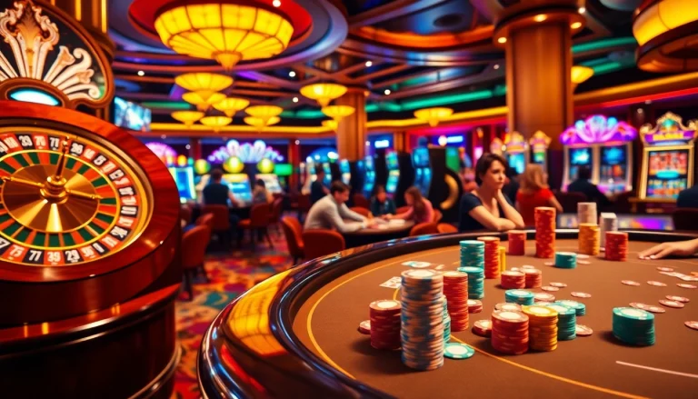 Win big at viral88 with an exciting casino scene featuring poker, roulette, and slots.