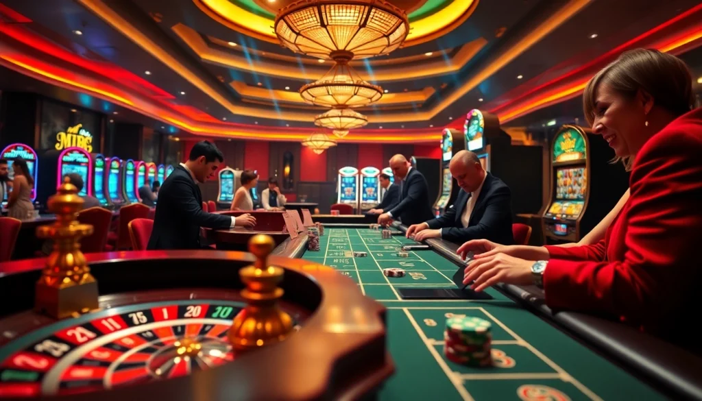 Experience thrilling HM88 casino gameplay with vibrant environments and players engaged in action.