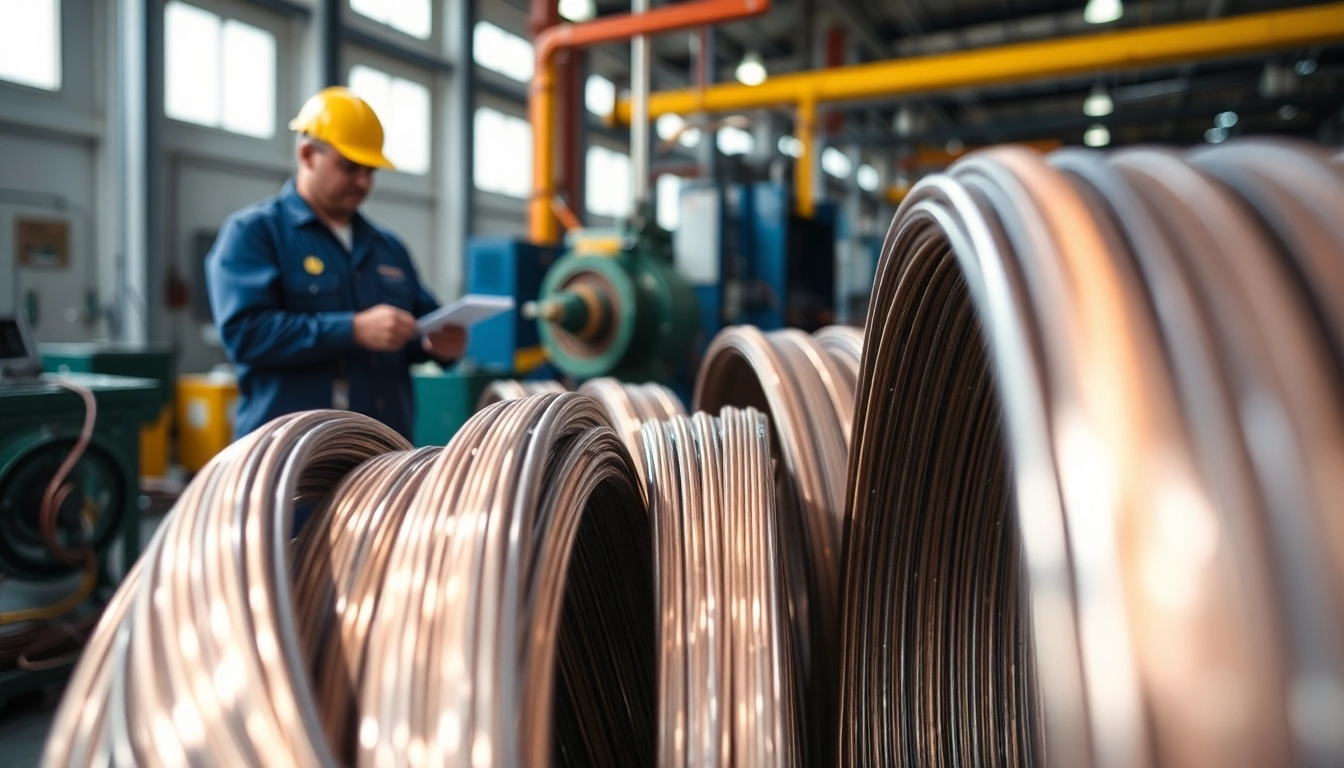 Flexible Wire Manufacturer inspecting high-quality wires in a modern industrial setting.