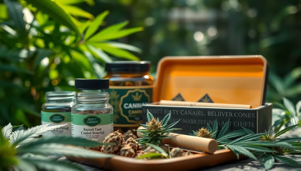 Enjoying Dartmouth cannabis delivery options with a variety of products artfully displayed.