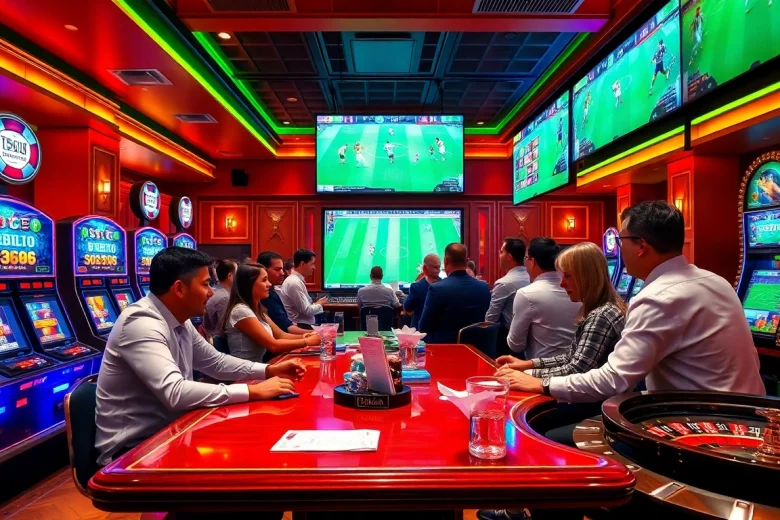 Experience an exhilarating sports betting atmosphere at https://vaoluoitv.it.com with vibrant tables and engaged players.