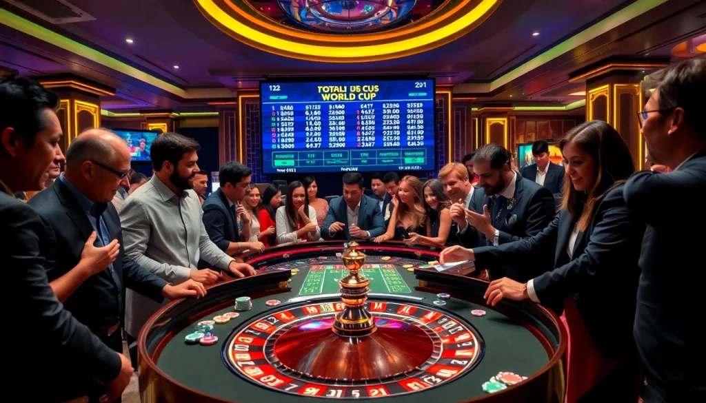 Bet on แทงบอลโลก with a lively casino table showcasing excitement and professional gambling.