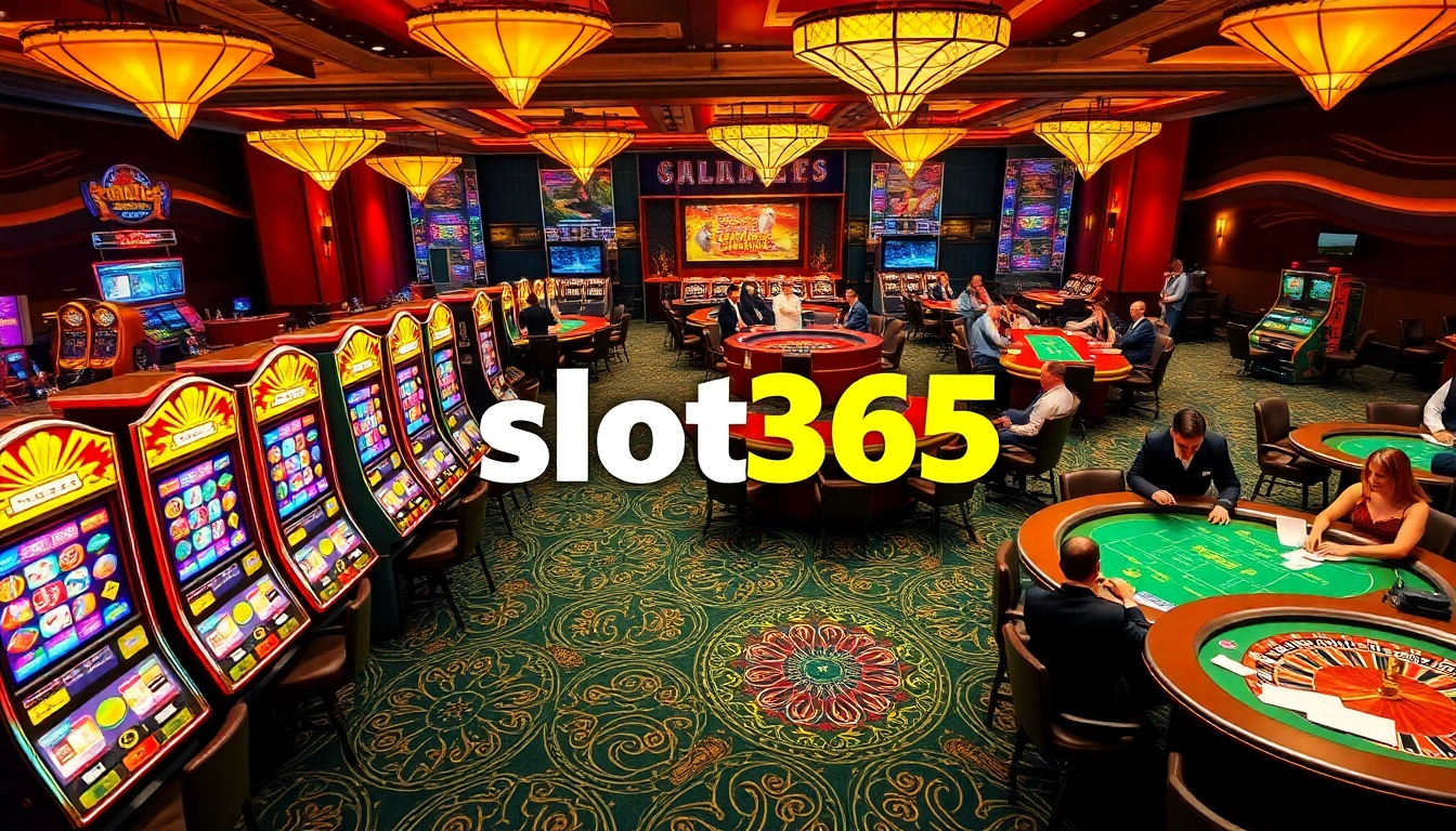 Experience the thrill of gameplay at SLOT365, where vibrant slot machines and engaging casino tables captivate gamblers.