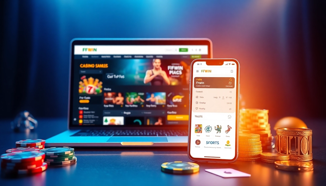 Explore the FFWIN online betting platform with a modern, user-friendly interface showcasing exciting games.
