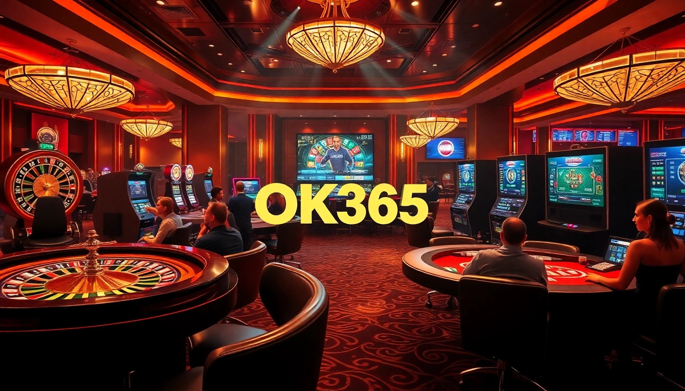 Engaging players at luxurious tables showcasing OK365’s elite online gambling experience.