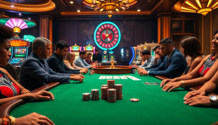 Experience the thrill of poker at the BL555 casino, featuring engaging gameplay and stylish decor.