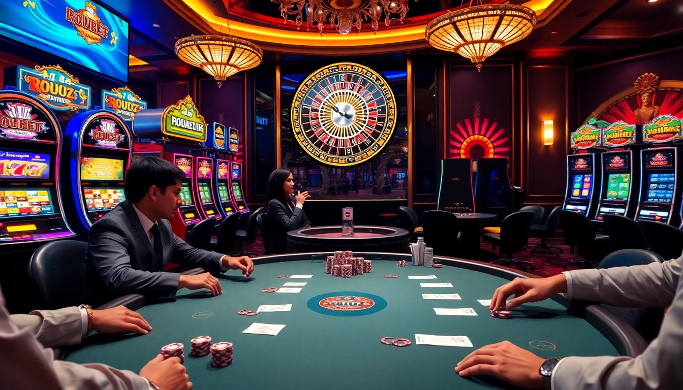 Players at HDBET poker table, immersed in high-stakes excitement with chips and cards.