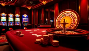 Engaging gamblers in a vibrant casino environment featuring https://gg88.guru/ with poker tables and slot machines.