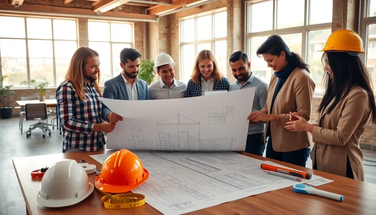 Engaging collaboration on construction advocacy plans in a modern workspace.