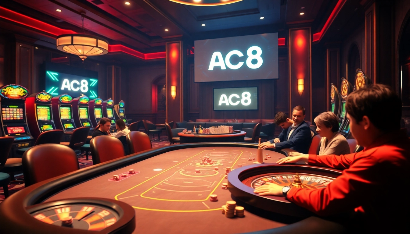 Engage with thrilling gaming action at ABC8's luxurious casino table.