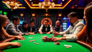 Experience high-stakes poker excitement at https://vaoluoitv.it.com with vibrant scenes of professional gameplay.