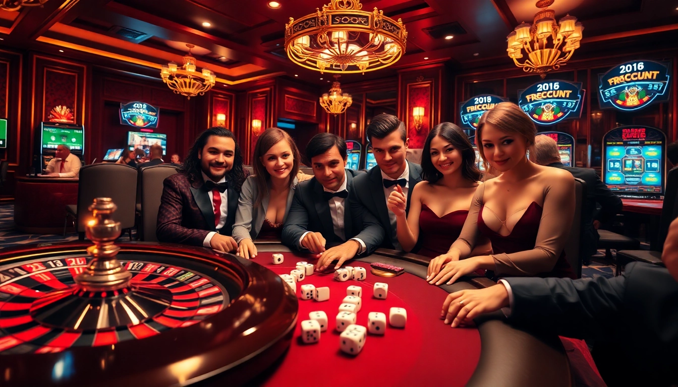 Players enjoying a high-stakes game at a luxurious casino while monitoring 7m cn live scores.