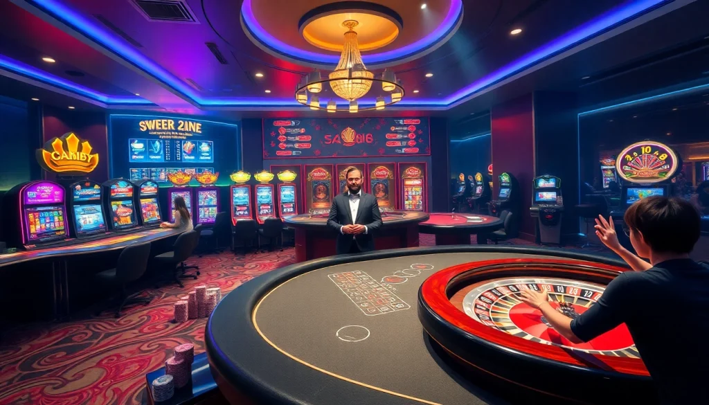 sa88 gamers placing bets on vibrant casino tables with professional dealers for top-tier online gambling.
