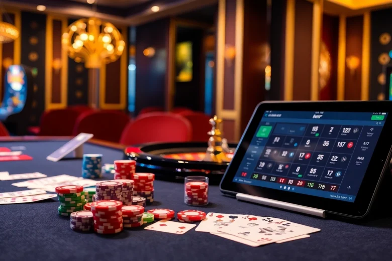 Engaging scene at Nhà Cái 789P casino, highlighting poker action and vibrant gaming atmosphere.