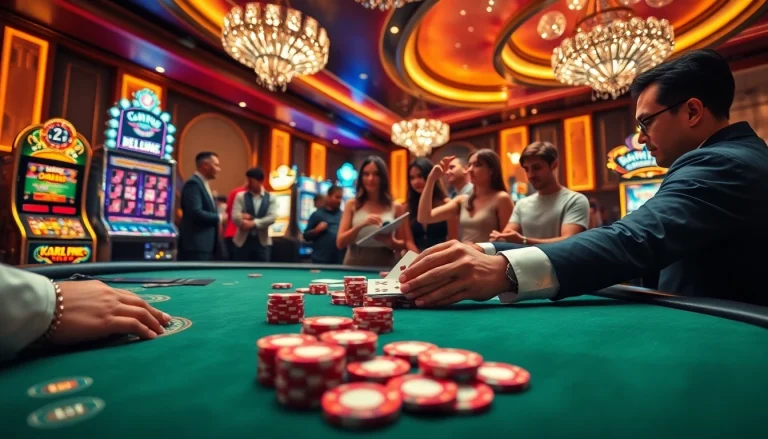 Engage in high-stakes gaming at rr88com with vibrant poker chips and a classy casino ambiance.
