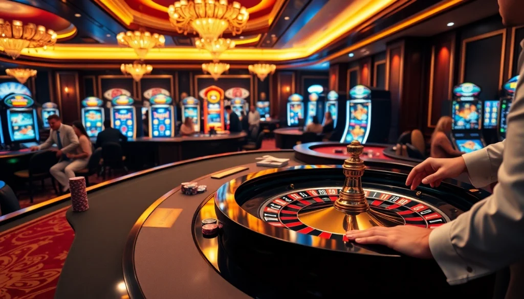 Players engage in a thrilling game of roulette at rik vip, showcasing luxury and excitement in online gambling.