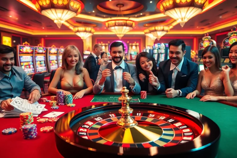 Daga casino excitement featuring vibrant poker chips and gambling action at a luxurious table