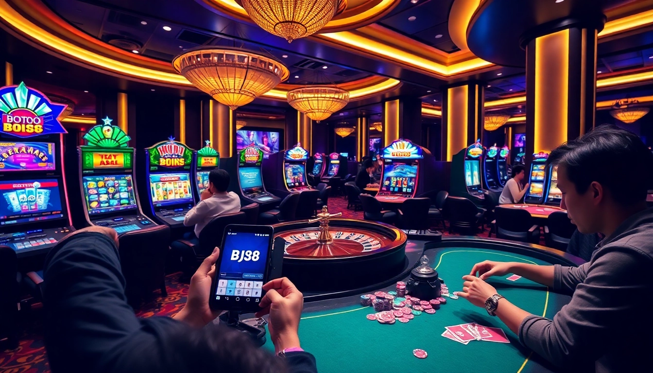 Experience thrilling gameplay on BJ388's sophisticated platform with vibrant casino visuals.