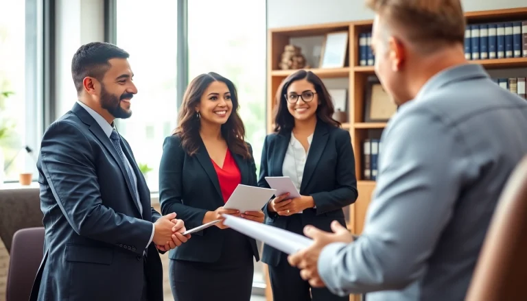 Virginia immigration lawyers consulting with clients in a professional setting.