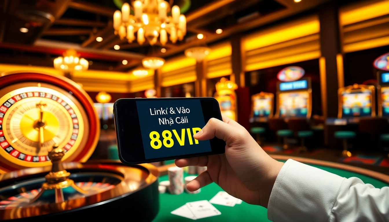 Experience excitement with the Link Vào Nhà Cái 68VIP in a luxurious casino atmosphere.