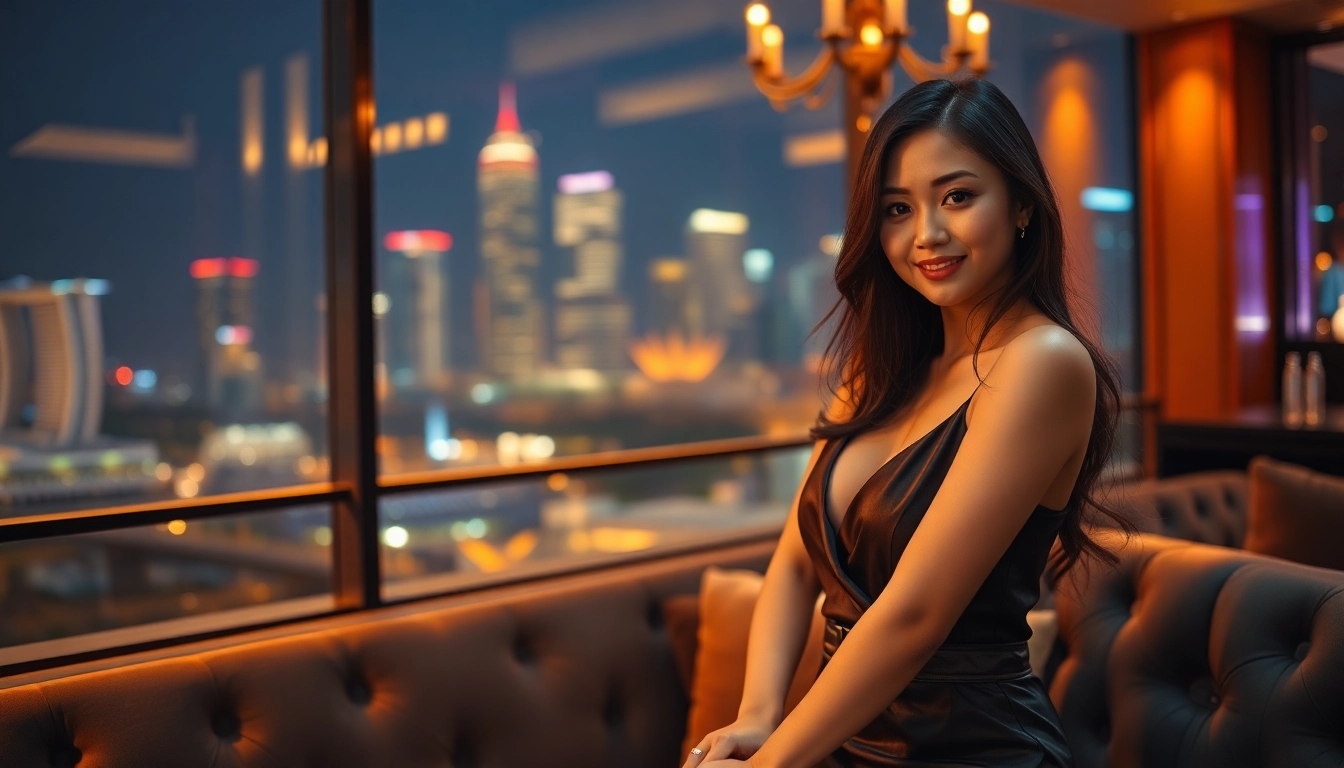 Singapore escort offering a luxurious companion experience in a glamorous nightlife setting