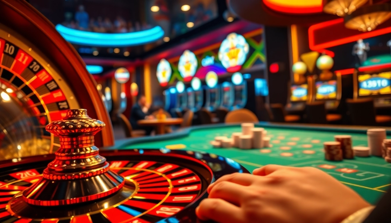 Players engaging in dynamic gameplay at https://kk55.space/ with poker chips and roulette wheel highlights.