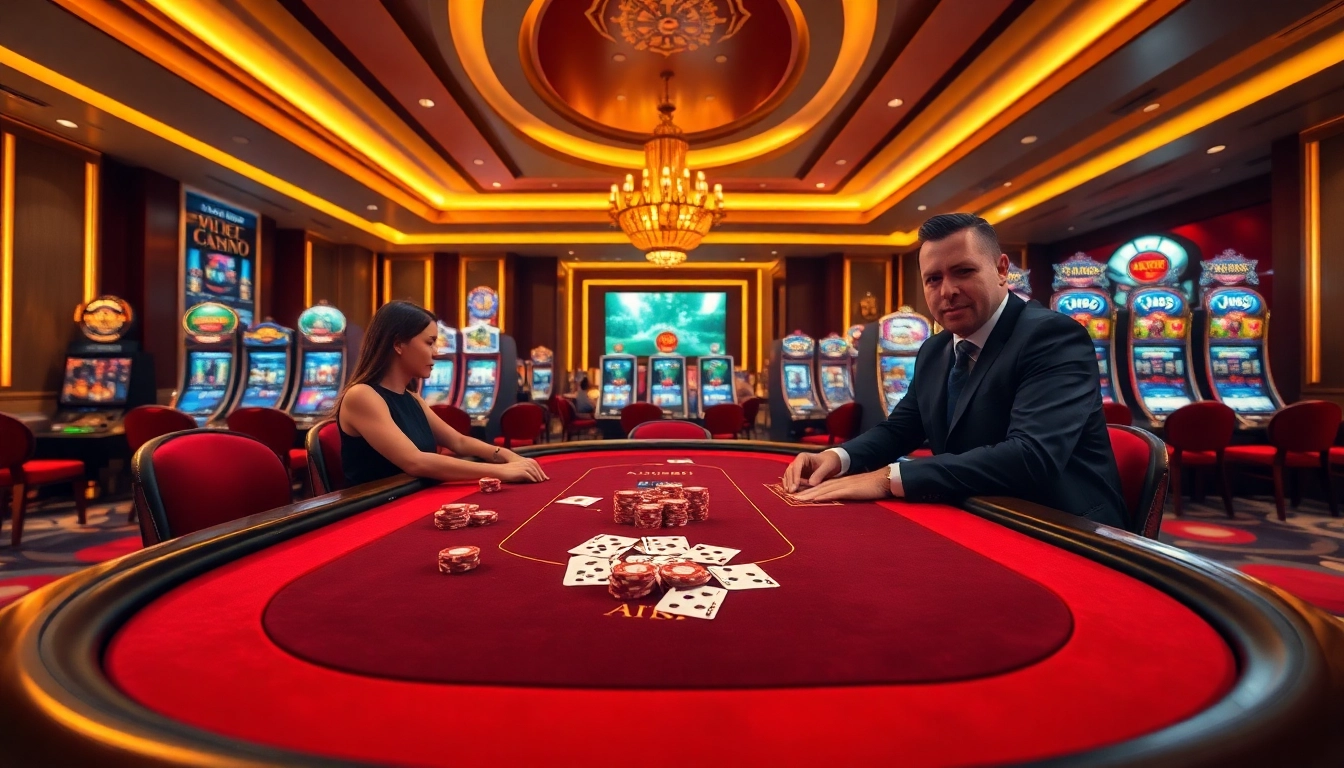 Players engaging in high-stakes blackjack at XX88 casino, showcasing luxury and excitement.