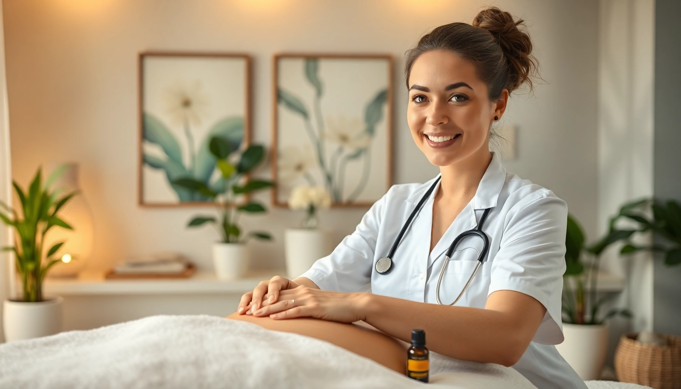 Experience a soothing griesbach massage in a calming wellness studio with tranquil details.