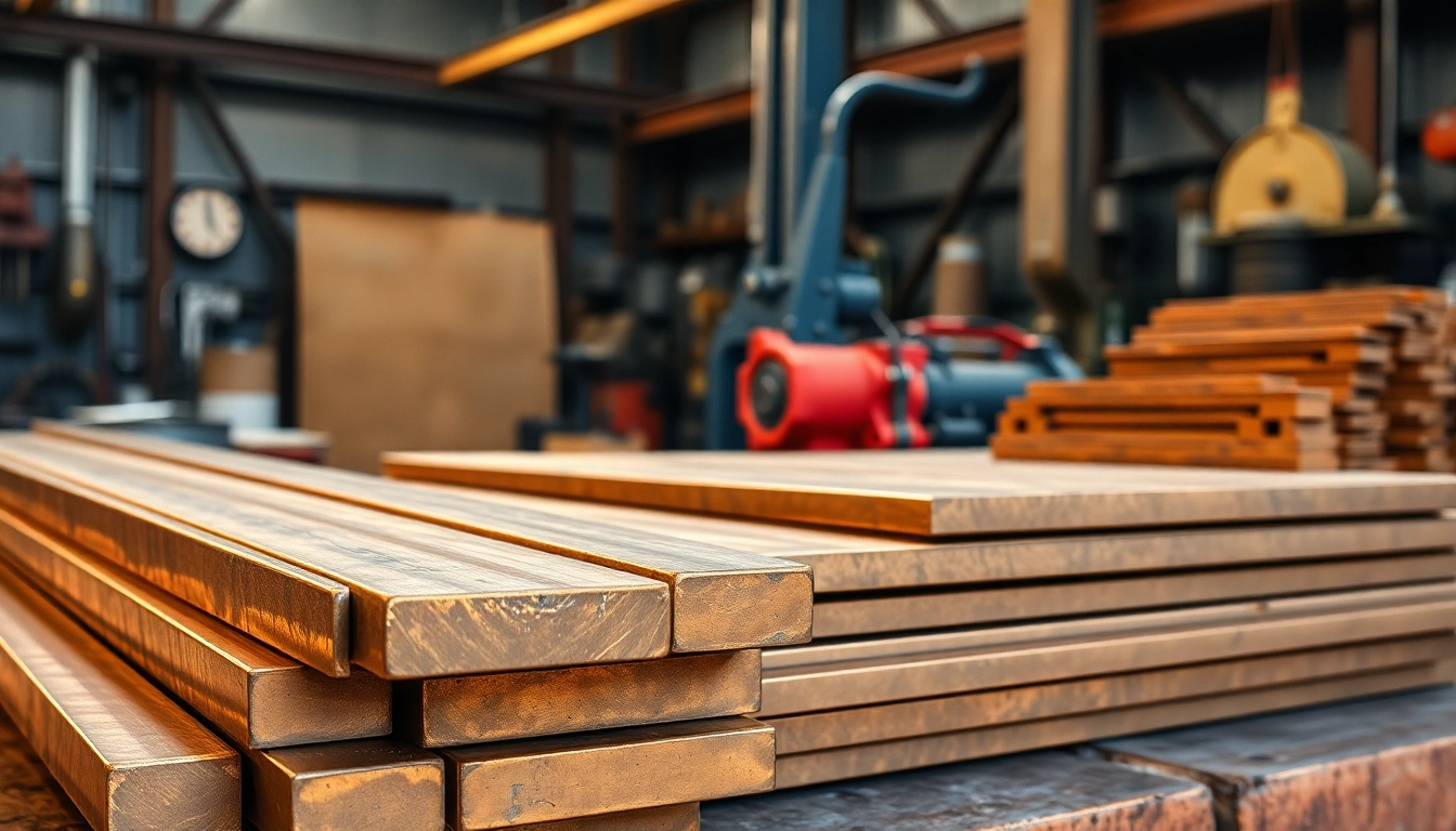 Bara bronz grafitat prezentată într-un mediu de atelier industrial, evidențiind textura sa metalică netedă și grosimile variate.