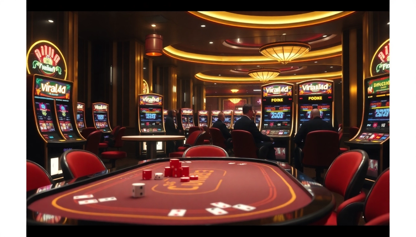 Experience the thrill of viral4d at an exciting casino table with chips and cards.