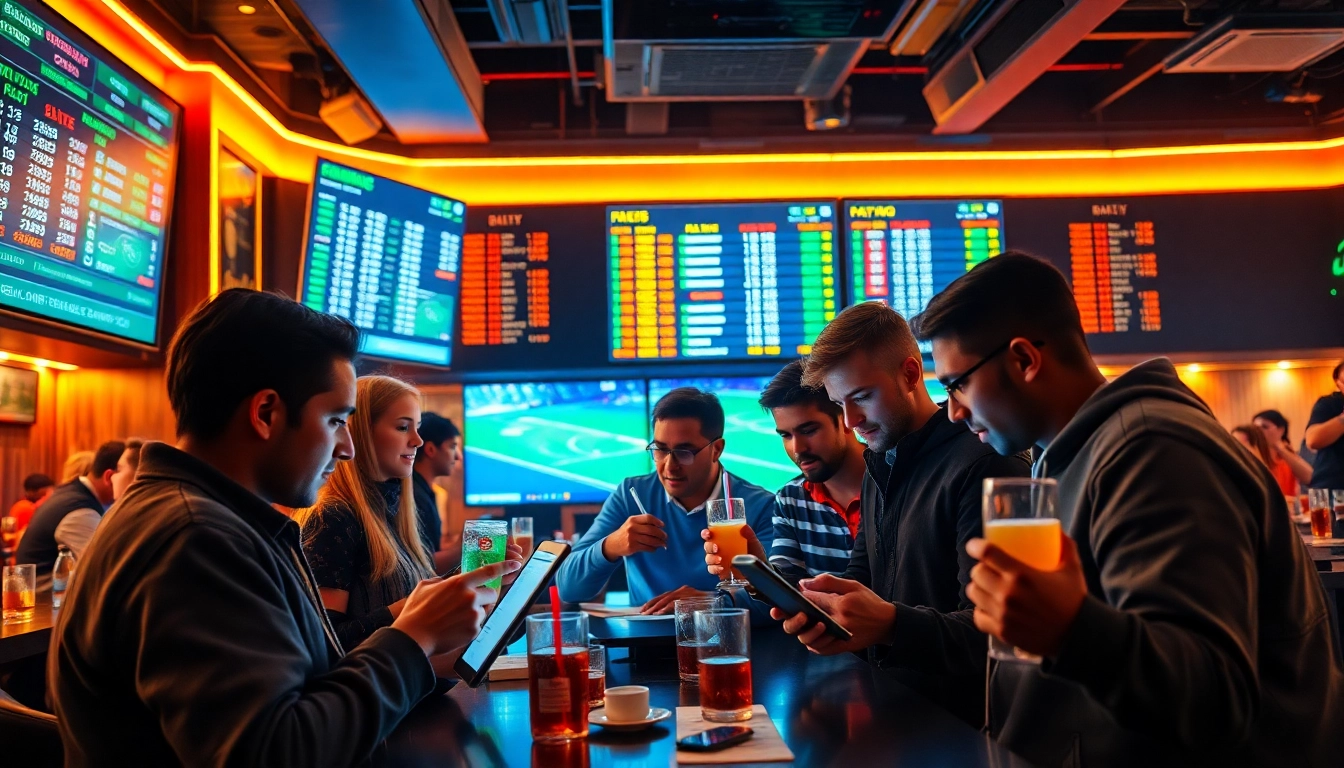 Dynamic sports betting scene showcasing analysis of live odds at https://keonhacai.study/ with engaging individuals.