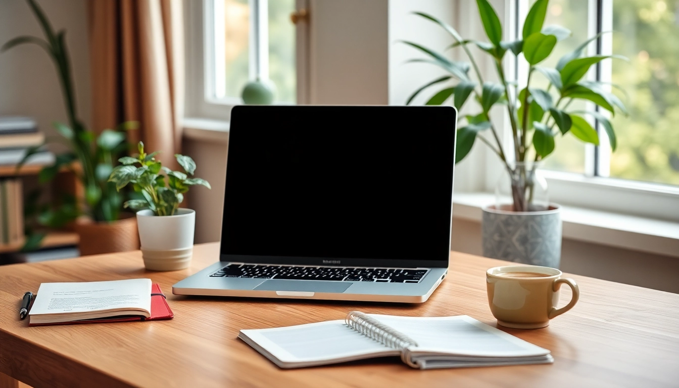 Enhance visibility with PR websites in a professional home office setup.