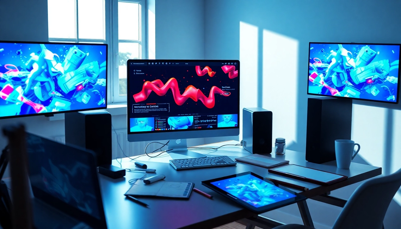 Klynt digital workspace showcasing innovative content creation tools and vibrant visuals.