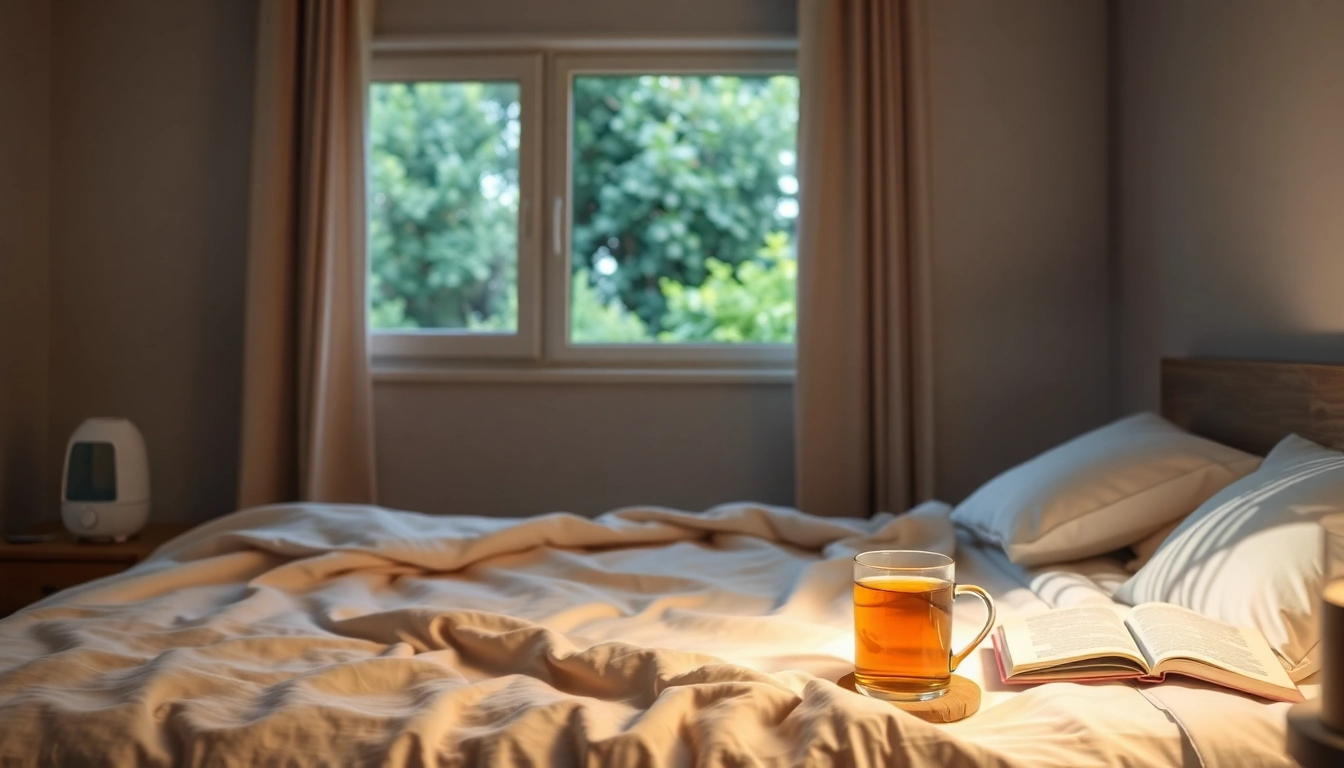 風邪を一晩で治す方法を取り入れた穏やかな寝室の設定で回復を促すリラックスした風景。