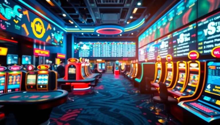 Experience the vibrant atmosphere of online gaming at link v9bet, featuring dynamic digital casino elements.