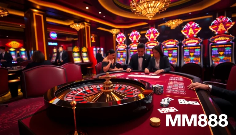 Experience thrilling gameplay at MM888 with vibrant casino tables and dynamic action.