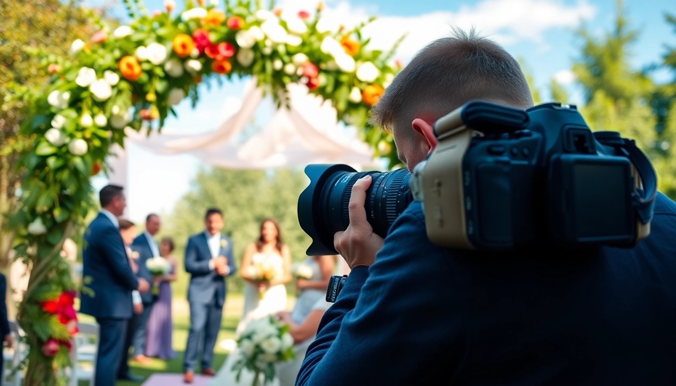 Capture a joyful moment with a photography company edmonton at a wedding.
