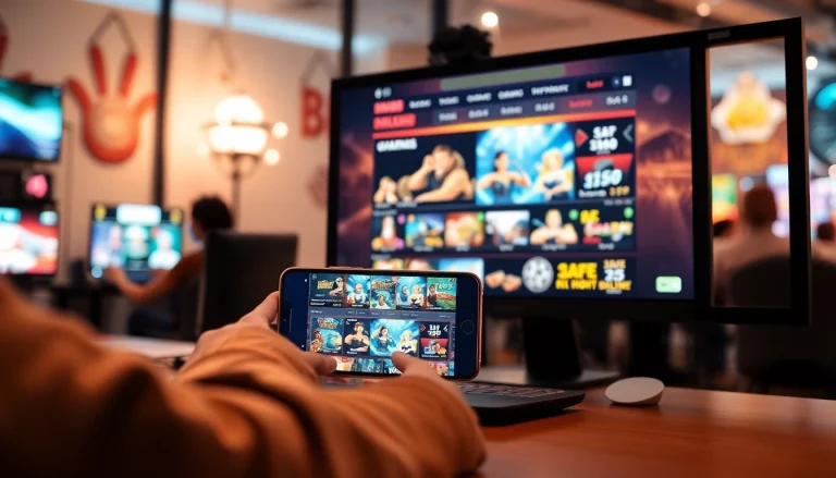 Engaging online gaming environment with MM88 interface on PC and smartphone.