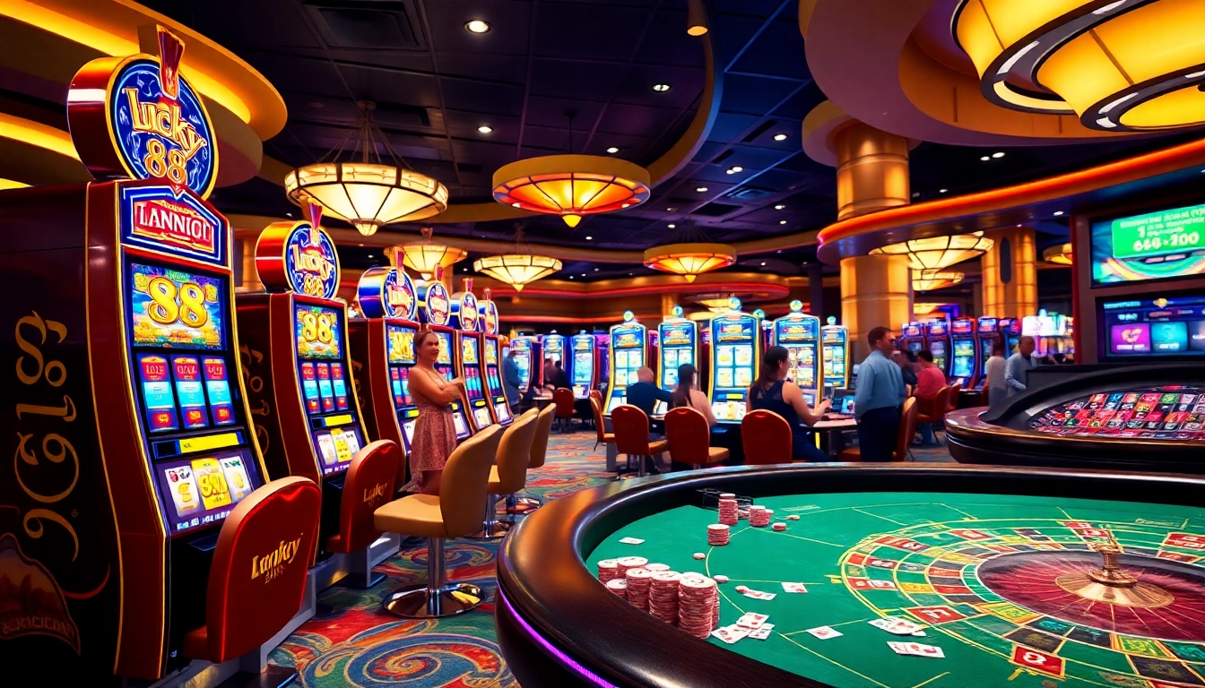 Play exciting slots at lucky88.at, featuring vibrant machines and thrilling games.