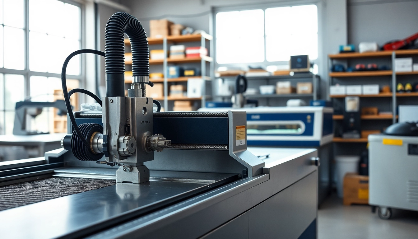 Showcase of cutting equipment, featuring advanced tools in a modern workshop.