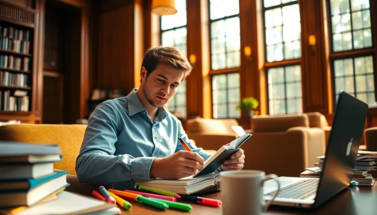 Enhance exam help with focused study in a cozy library setting.