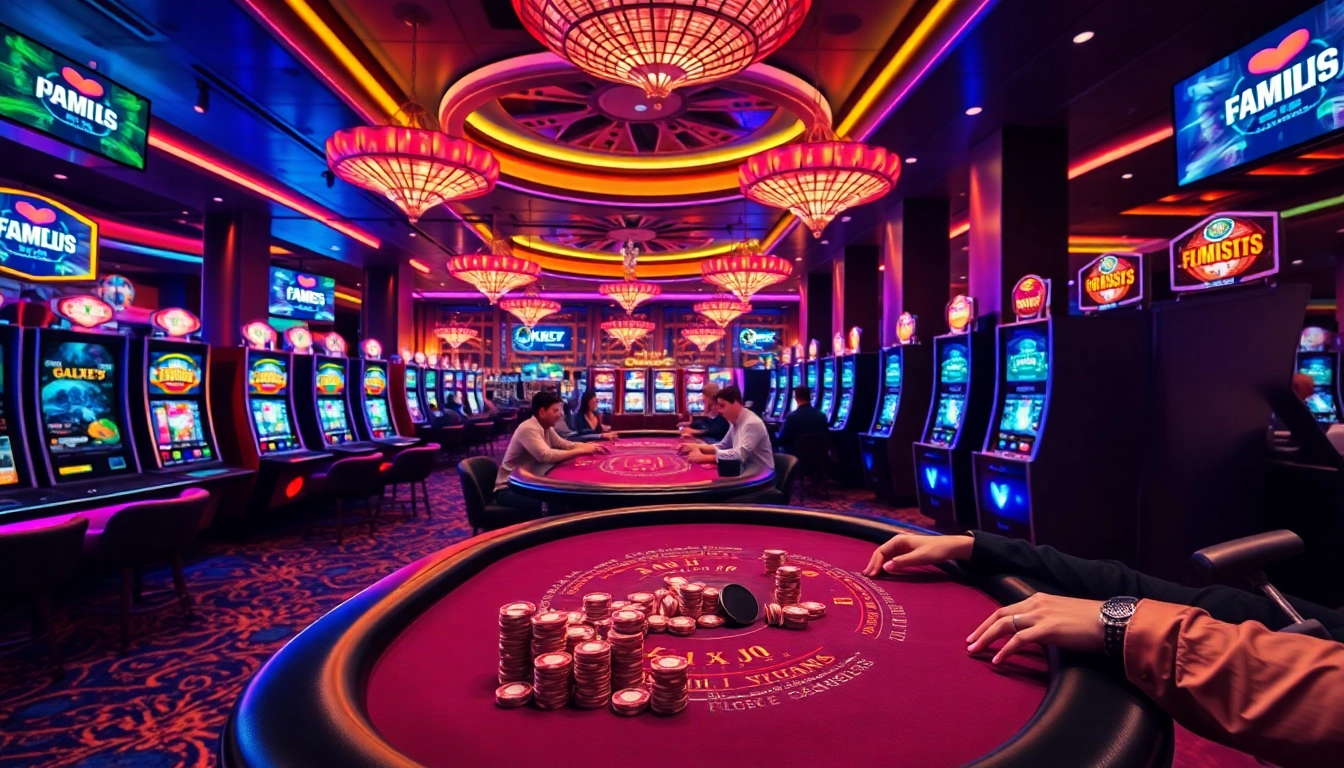 KJC casino scene showcasing players enjoying blackjack and modern gaming accessories.