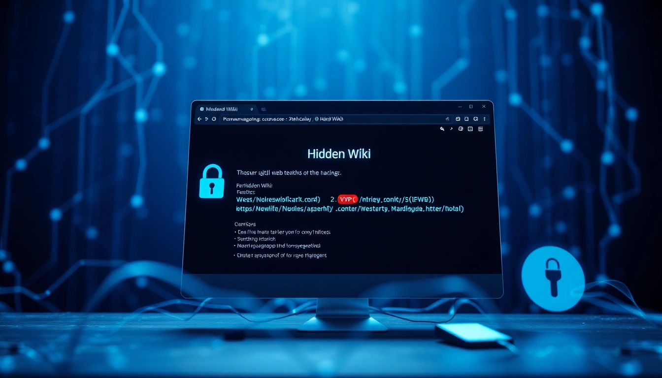 Explore the hidden wiki's dark web content on a secure digital interface.