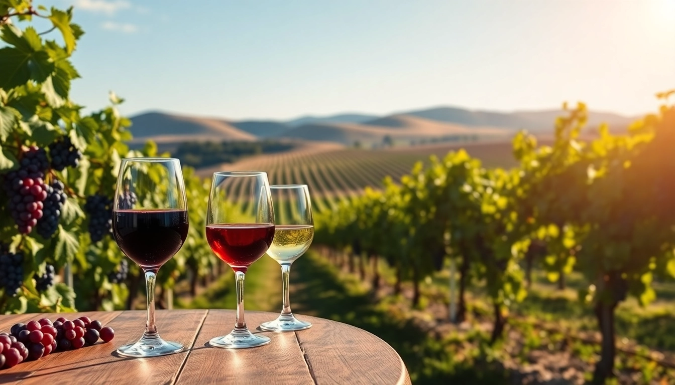 Enjoy Clarksburg wines on a rustic table surrounded by lush vineyards, embodying elegance.