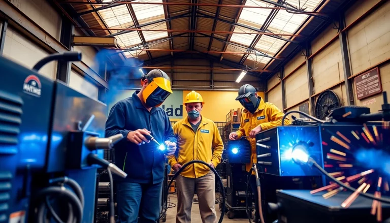 Welding training in Durban showcasing hands-on instruction with students and safety practices.